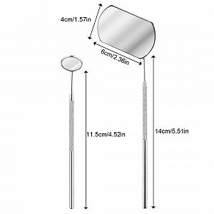 Дзеркало для вій Square Pack of 2 Portable Eyelash Extensions Applicator Accessories Stainless Steel Removable False Eyelashes Mirror Multifunctional Mouth Examination Tools Eyelash Extension synthetic.ua - Фото 1
