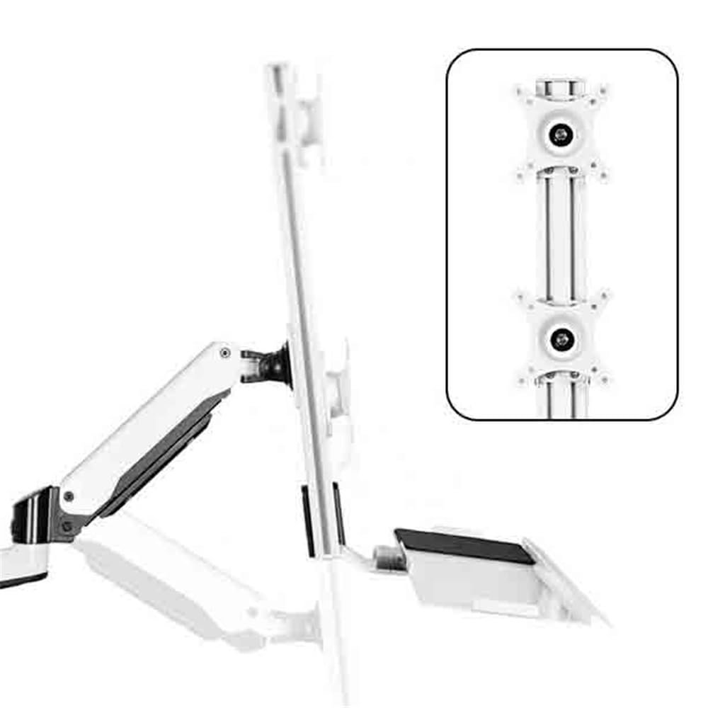 Настінна стійка для монітора з двома кронштейнами для двох моніторів 15" - 24" з підставкою для клавіатури та миші, регульовані кронштейни, фото №7