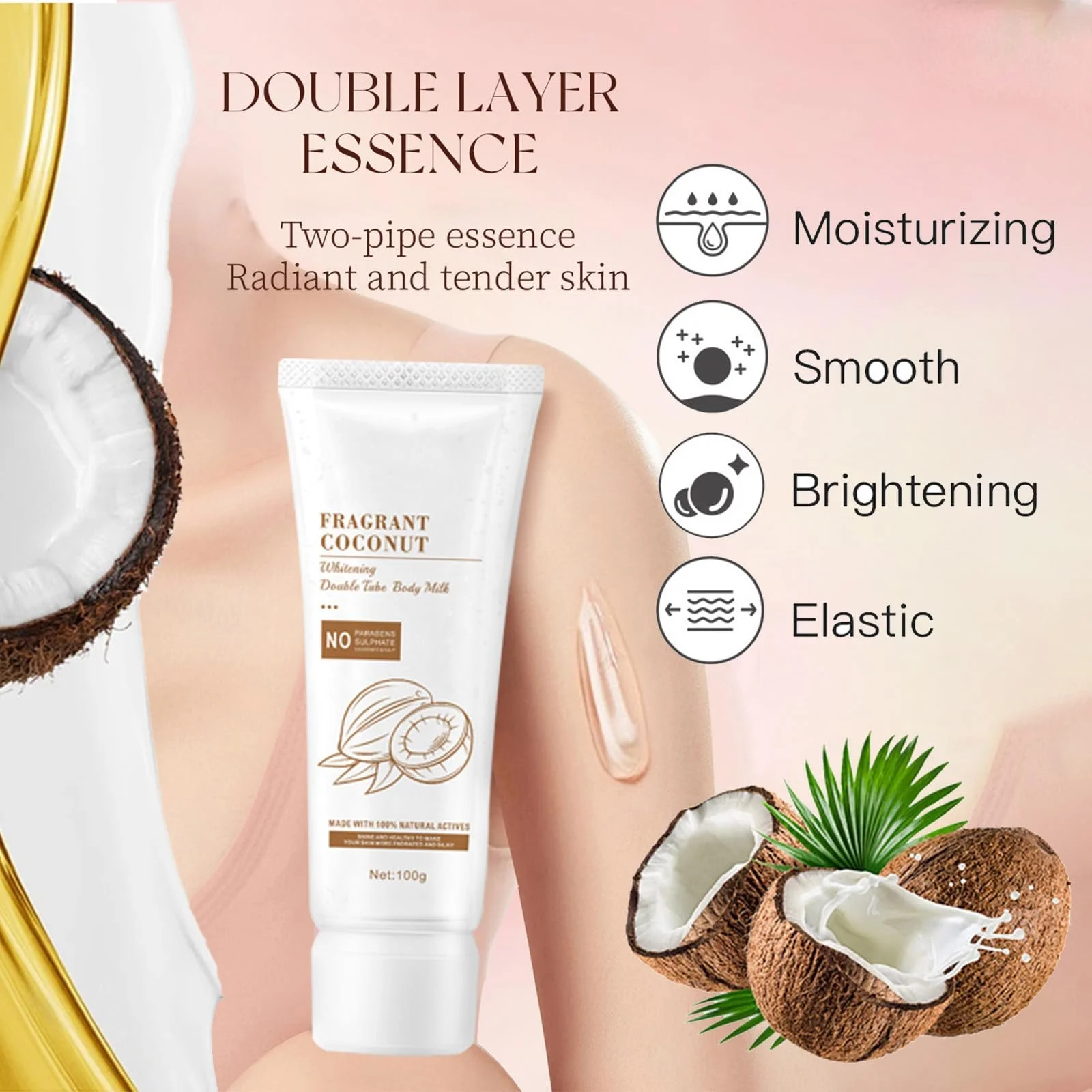 Лосьйон для тіла Coconut, Освітлюючий та інтенсивно зволожуючий, Живильний, Швидко поглинається, фото №6 Лосьйон для тіла Coconut, Освітлюючий та інтенсивно зволожуючий, Живильний, Швидко поглинається, фото №6