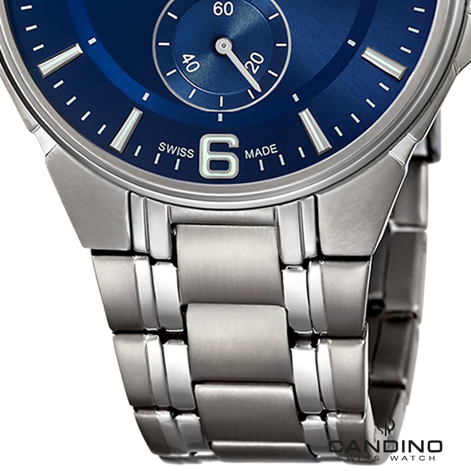 Мужские часы Candino Titanium UC4604/B серо-голубой браслет, фото №3