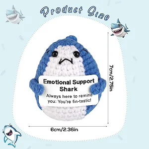 TOYMIS Positive Shark Crochet Doll Вязаная игрушка акула 6x7 см цена на synthetic.ua - Фото 1 TOYMIS Positive Shark Crochet Doll Вязаная игрушка акула 6x7 см synthetic.ua - Фото 1
