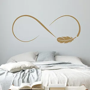 Купити Наклейка на стіну GRAZDesign Infinity Sign з пером 138 x 57 см Біла - Фото 1 Наклейка на стіну GRAZDesign Infinity Sign з пером 138 x 57 см Біла - Фото 1