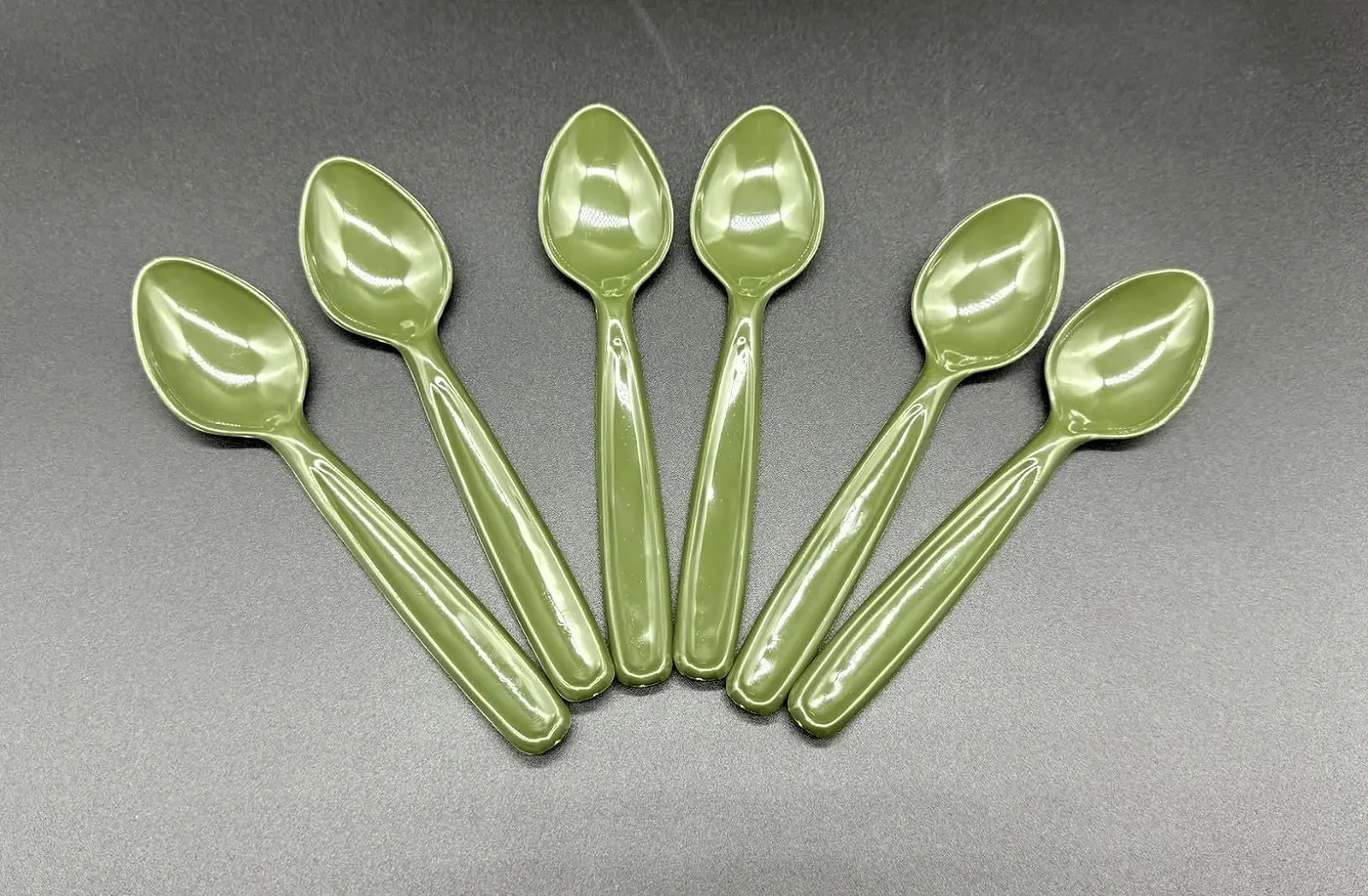 Ложки Супові Універсальні Багаторазові Пластикові Olive, паковання 6 штук, фото №2