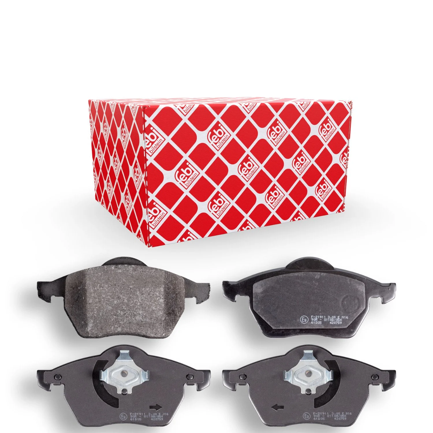 Комплект тормозных колодок, дисковый тормоз FEBI BILSTEIN 16338 для AUDI SEAT SKODA VW, фото №1