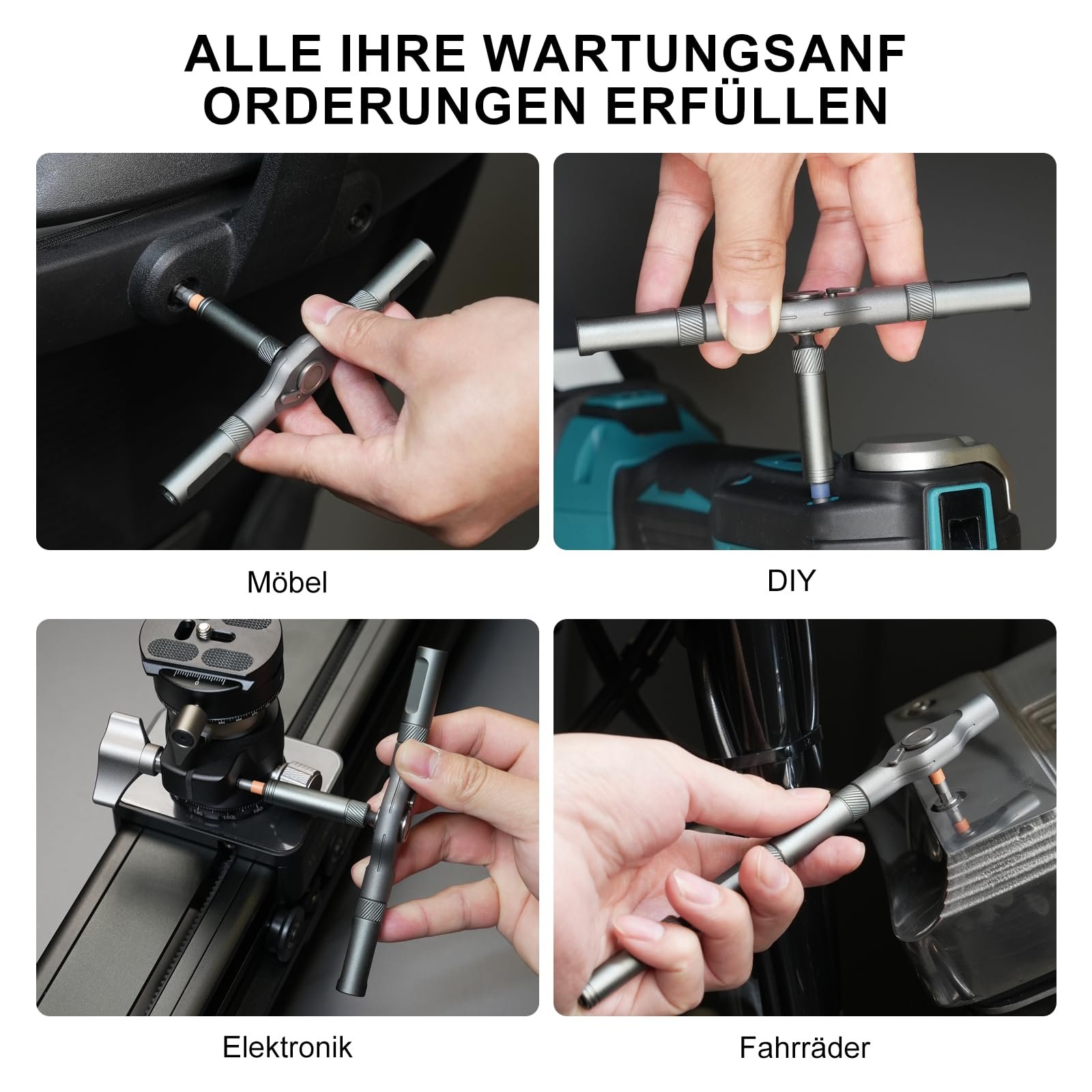 Набір викруток EZARC Precision Mechanic 42 в 1 з магнітною ручкою та знімним Т-образним трещітковим гачком, фото №6