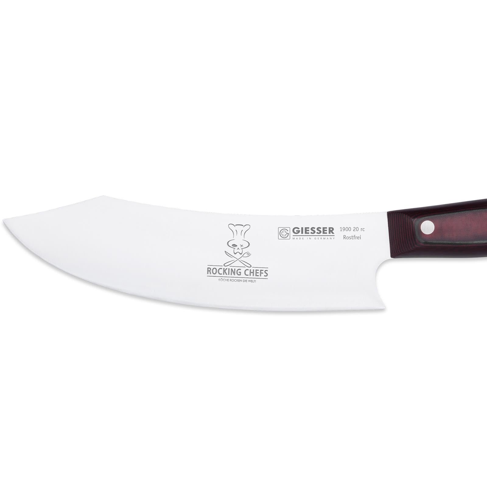 Набір ножів Giesser PremiumCut Rocking Chef 2 предмети: кухарський ніж 20 см, ніж для чищення овочів 10 см, Micarta, червоний, нержавіюча сталь, фото №4