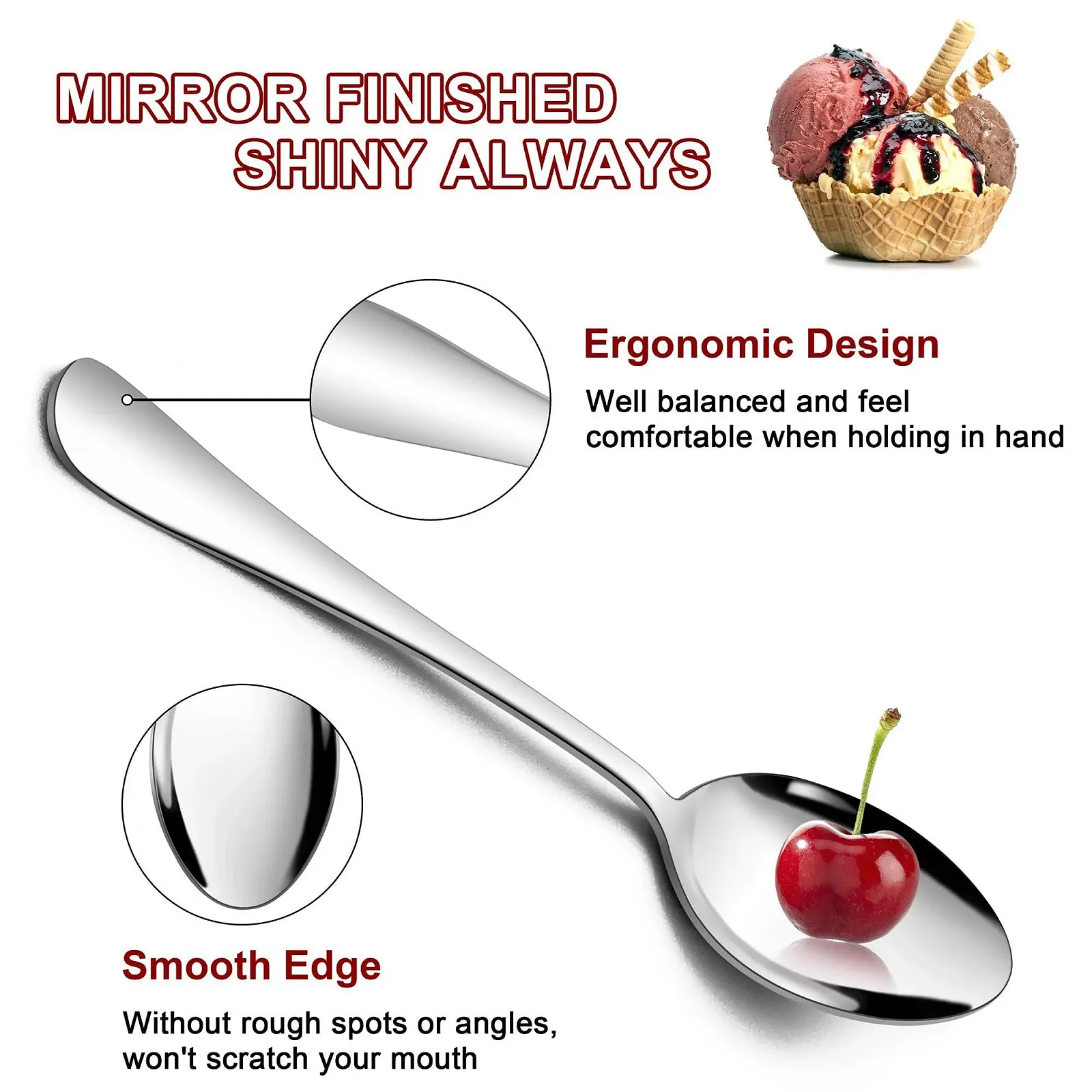 Ложка для еспресо Malatec, маленька, 8 шт., з нержавіючої сталі, фото №4