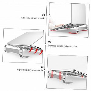 Подставка для ноутбука из алюминиевого сплава Нескользящая стабильная Многоточечная поддержка Улучшает осанку synthetic.ua - Фото 1