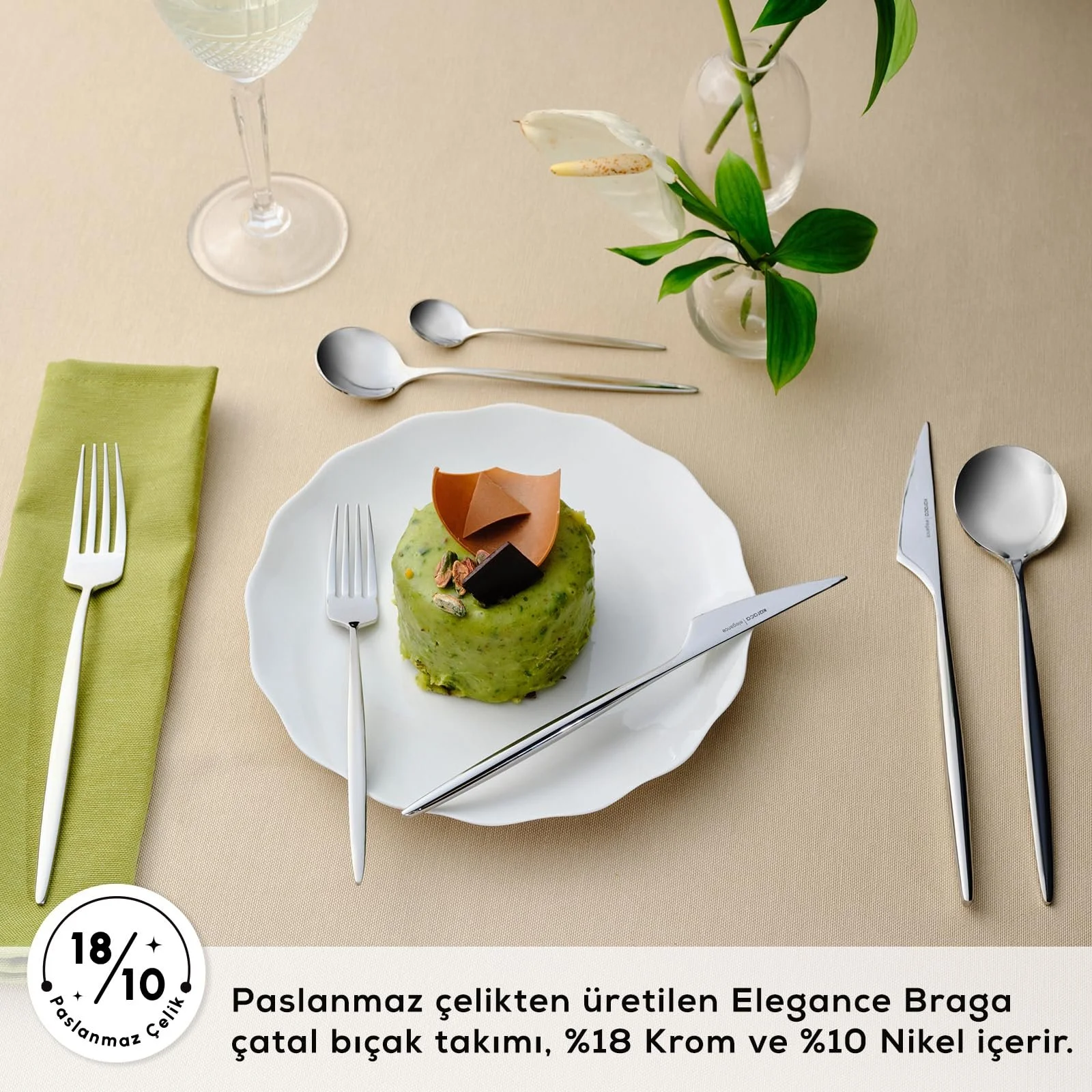 Набір столових приборів Karaca Braga на 12 персон 84 предмети Срібний, фото №4