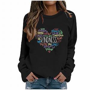 Женский Свитер Осень Свитер Женский Зима Рубашка с Длинным Рукавом Без Капюшона Круглый вырез Sweatshirt Pulli Sweatshirts Oberteile Damenpullover Klamotten Tops Sweatpullover Langarmshirt Черный, Зеленый - Фото 1