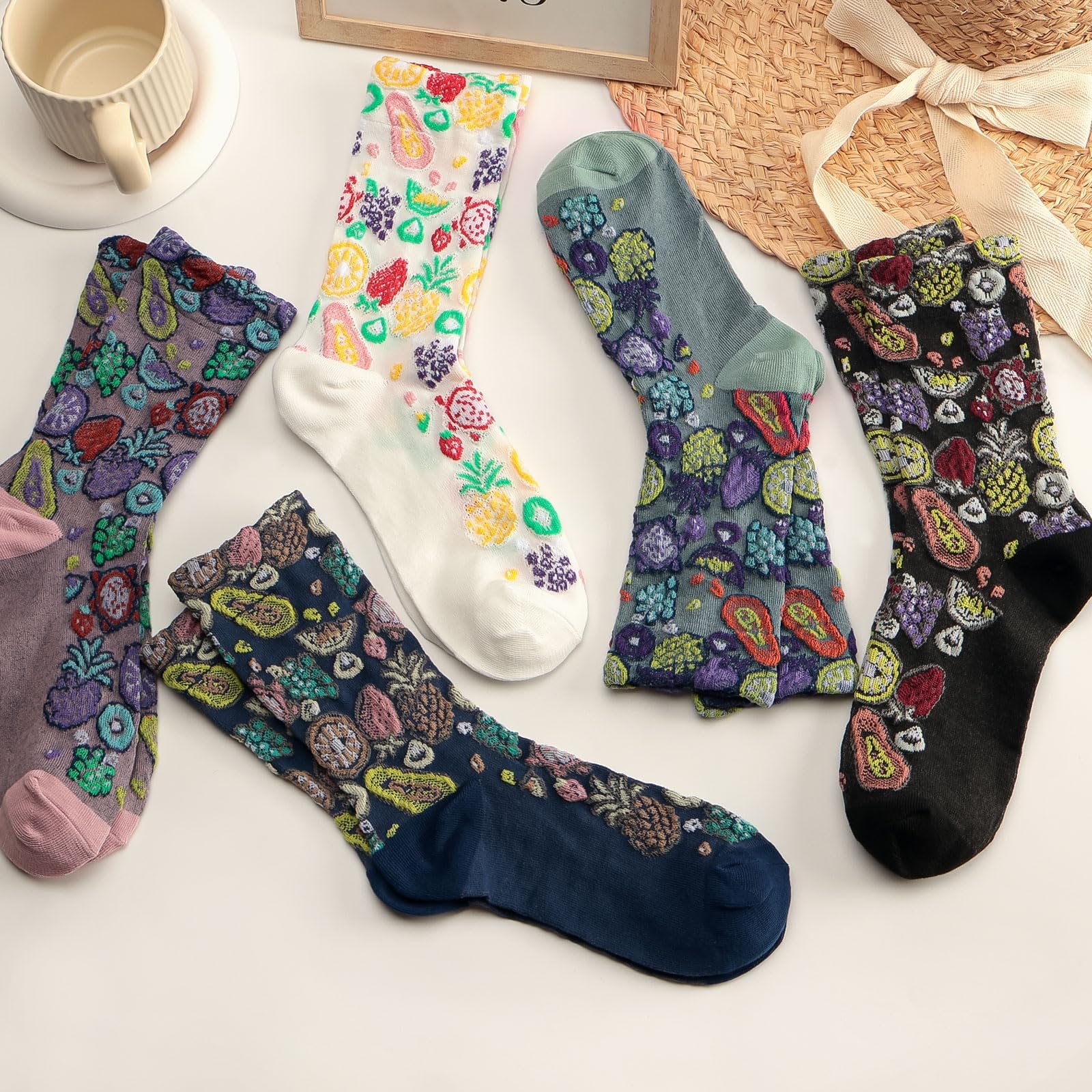 Жіночі шкарпетки з барвистим вінтажним квітковим візерунком 35-42, фото №2