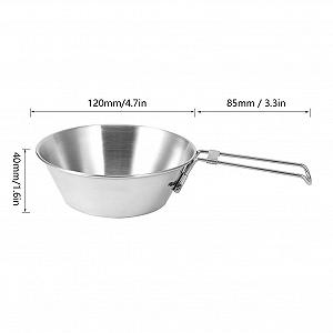 Казанок Dussdote Camping Pot, 304 нержавеющая сталь, складной, портативный synthetic.ua - Фото 1