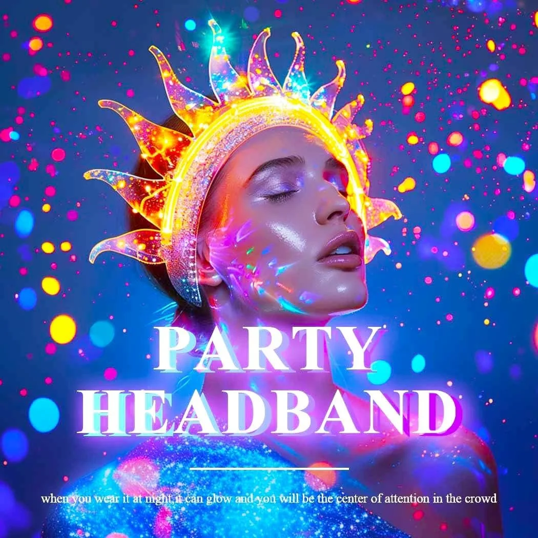 Світлодіодна Обруч на голову з ефектом вогню для фестивалю, фото №4