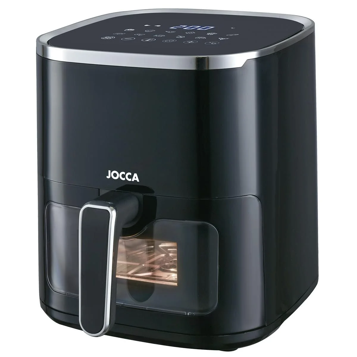 Мультипечь JOCCA 5 L, без масла, 1450 W, регулировка температуры, LED-сенсорный экран, энергосберегающая, Black2, фото №1