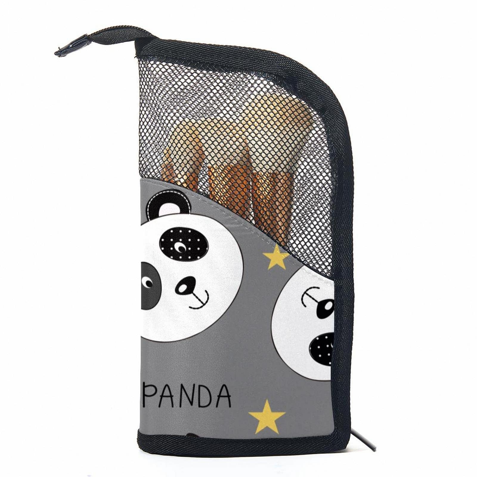 Набір пензлів для макіяжу з сумкою-органайзером Panda Love Paw Pattern, кольоровий, 12 шт., фото №1