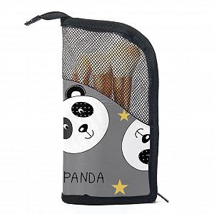 Набір пензлів для макіяжу з сумкою-органайзером Panda Love Paw Pattern, кольоровий, 12 шт. - Фото 1
