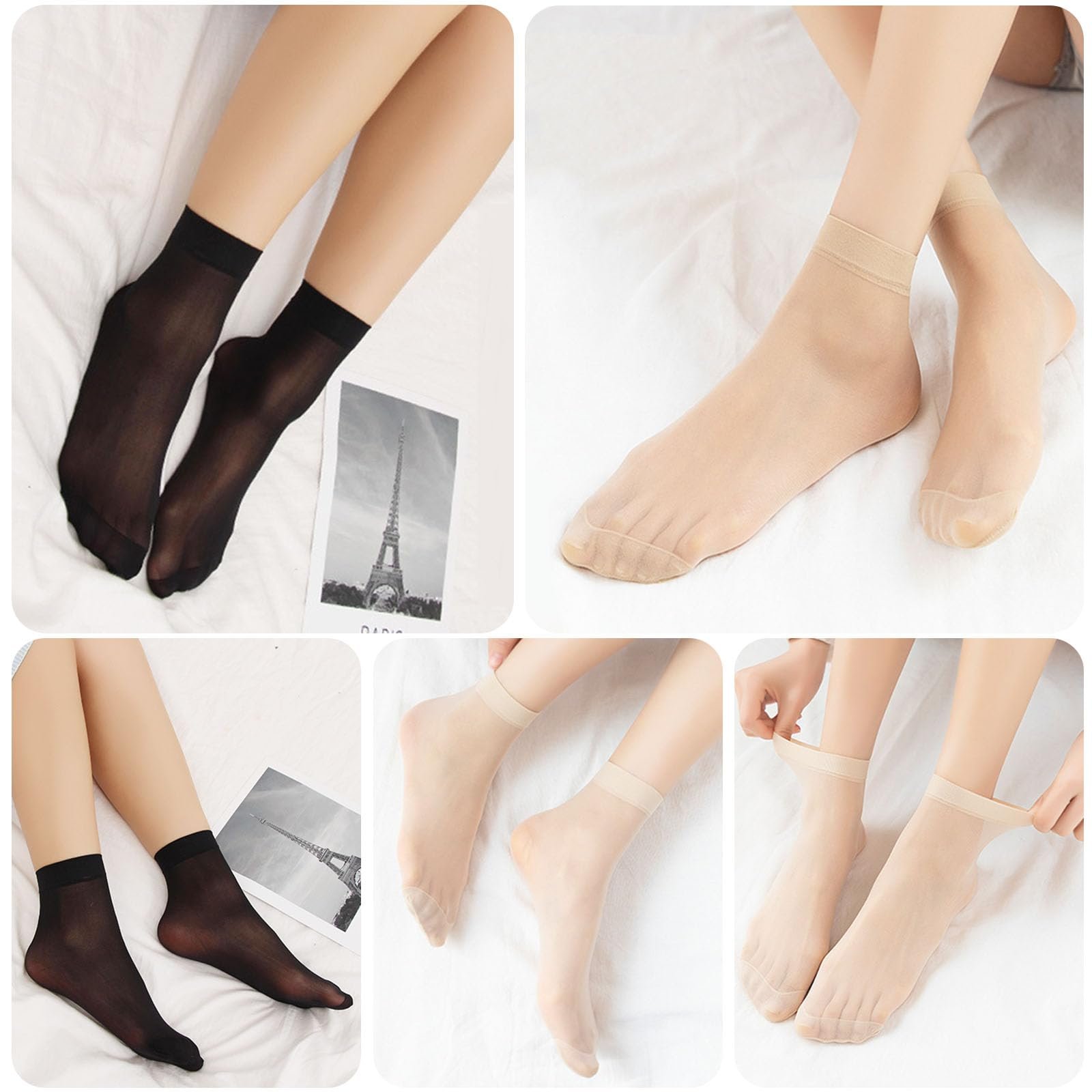 Носки ZOCONE Прозрачные 30 пар, Женские нейлоновые носки, Тонкие носки, Женские короткие шелковые носки, Щиколотки, Нейлоновые носки, Прозрачные тонкие носки, Летние шелковые тонкие 34-41, фото №6
