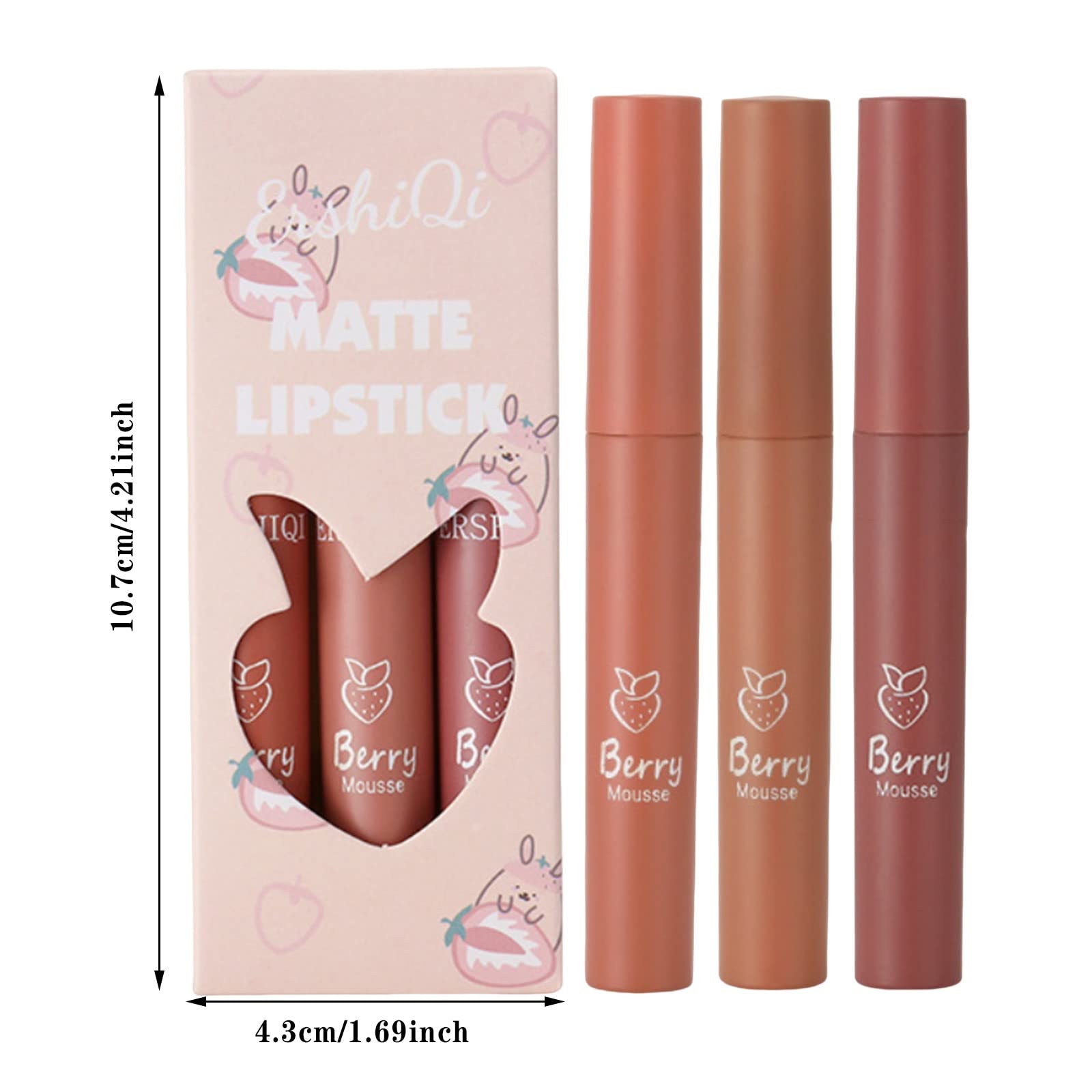 Блиск для губ Стійкий колір, не липкий, набір з 3 штук, 4 розміри кольорів (C, One Size), фото №6 Блиск для губ Стійкий колір, не липкий, набір з 3 штук, 4 розміри кольорів (C, One Size), фото №6