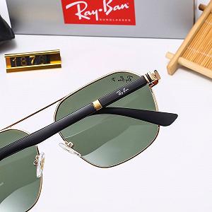 Мужские солнцезащитные очки металлические зеленые Ray Ban стильные synthetic.ua - Фото 1