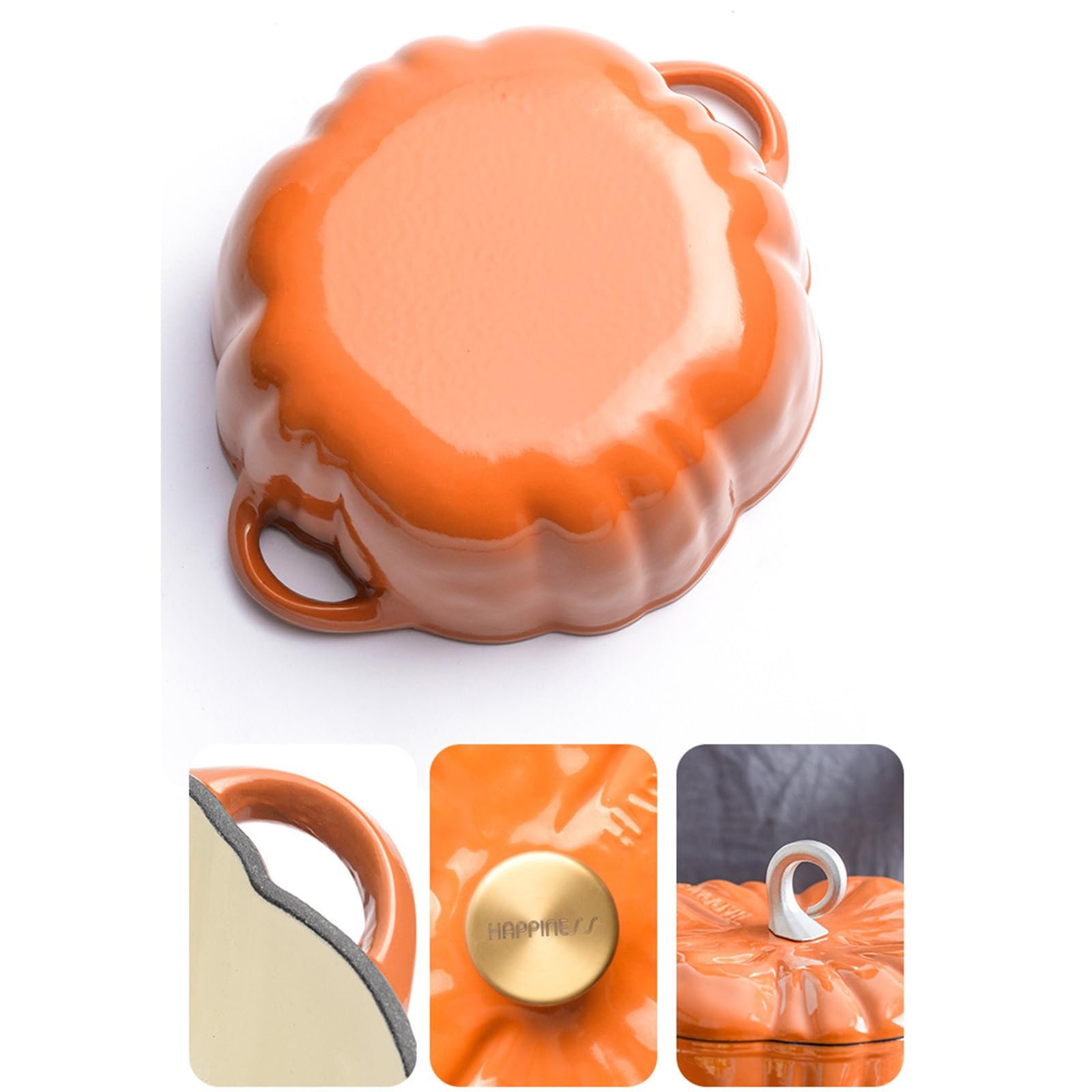 Форма для запекания тыква чугунная эмалированная с крышкой 1.85 л, фото №6 Форма для запекания тыква чугунная эмалированная с крышкой 1.85 л, фото №6