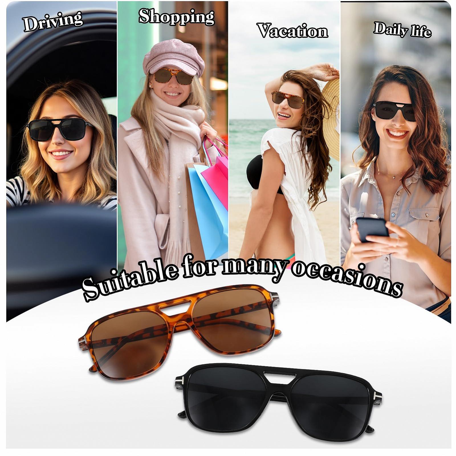 Сонцезахисні окуляри Ретро 70-х Чорний/Сірий + Коричневий черепаховий, 2 шт, фото №7