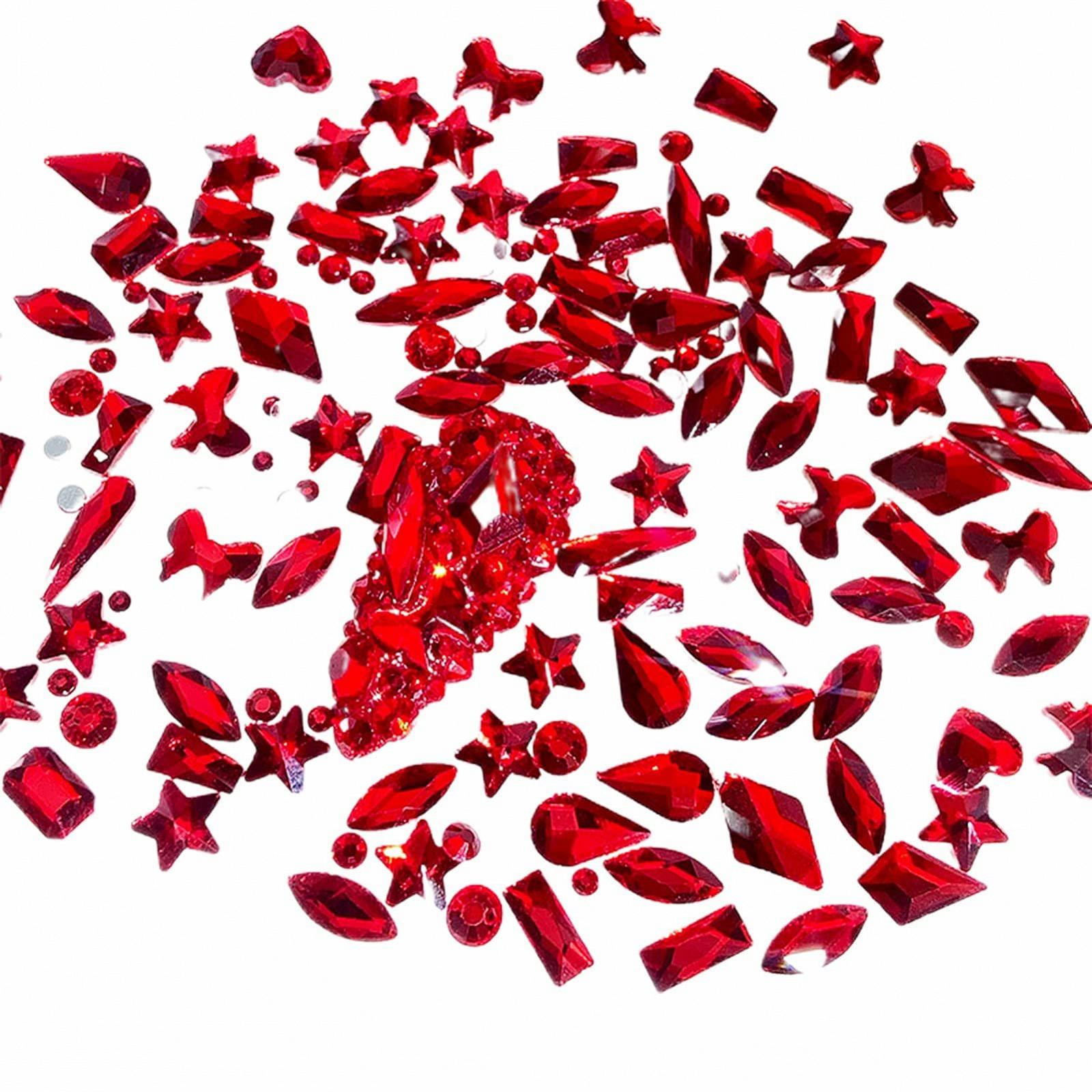 Украшения для ногтей Мини Симфония Стекло Стразы для девочек Красный, фото №1