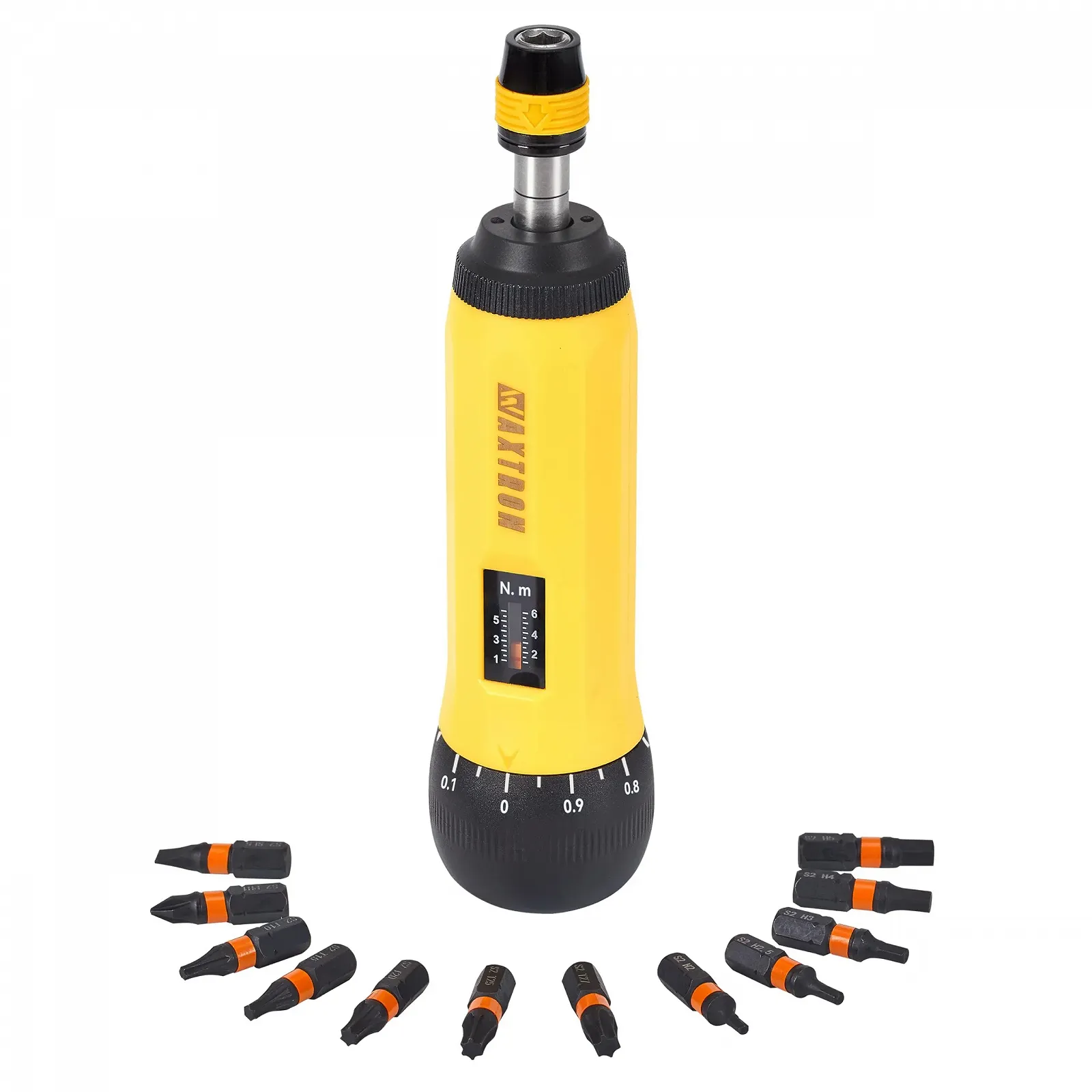 Динамометрична викрутка 1/4 дюйма 1-6 Нм набір біт 13 предметів сталь S2, фото №1