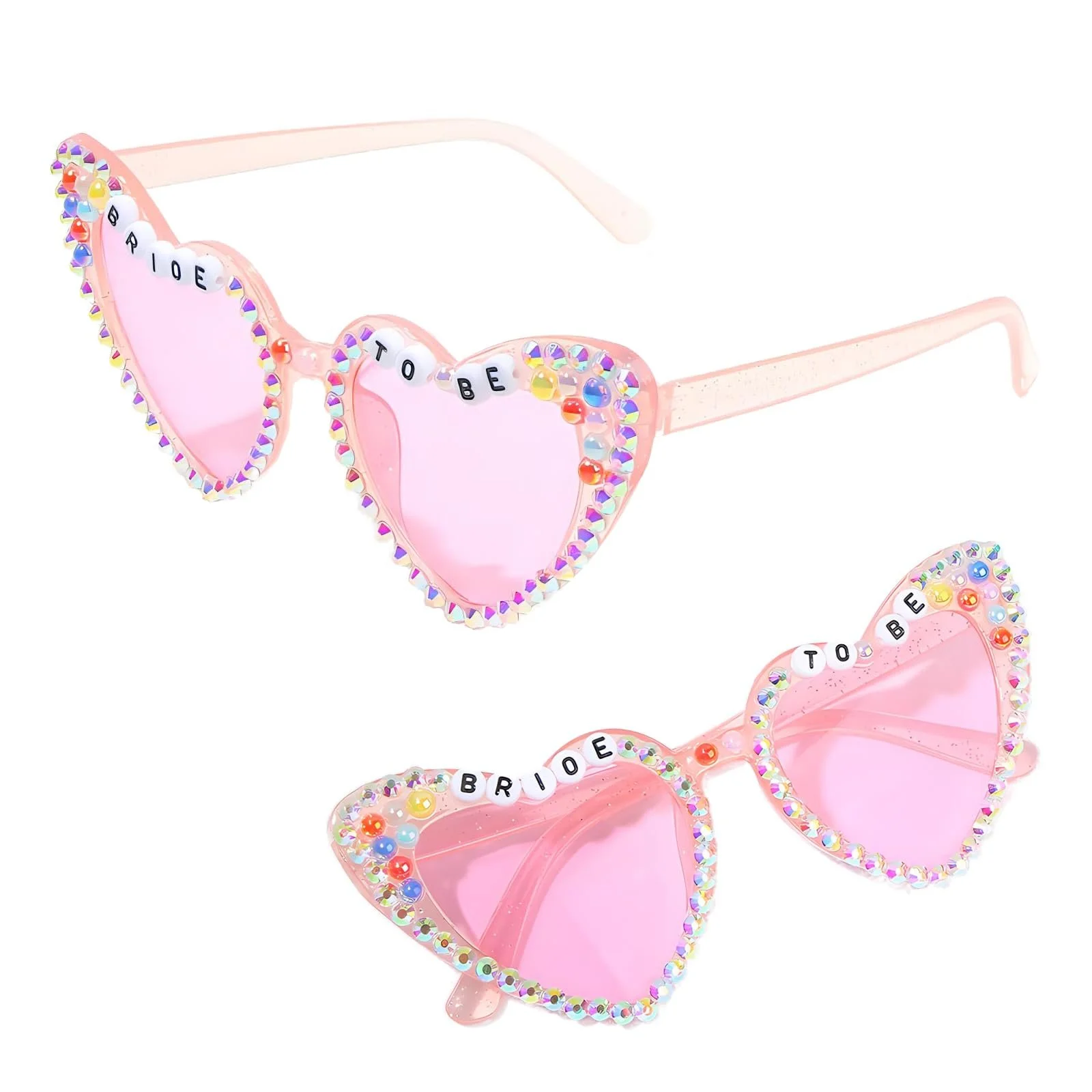 Солнцезащитные Очки Сердцевидные LHLZNB Разноцветные Стразы Розовый, фото №1 Солнцезащитные Очки Сердцевидные LHLZNB Разноцветные Стразы Розовый, фото №1