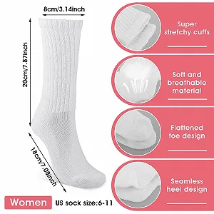 Жіночі шкарпетки без гумки Бавовна Середні дихаючі One Size synthetic.ua - Фото 1
