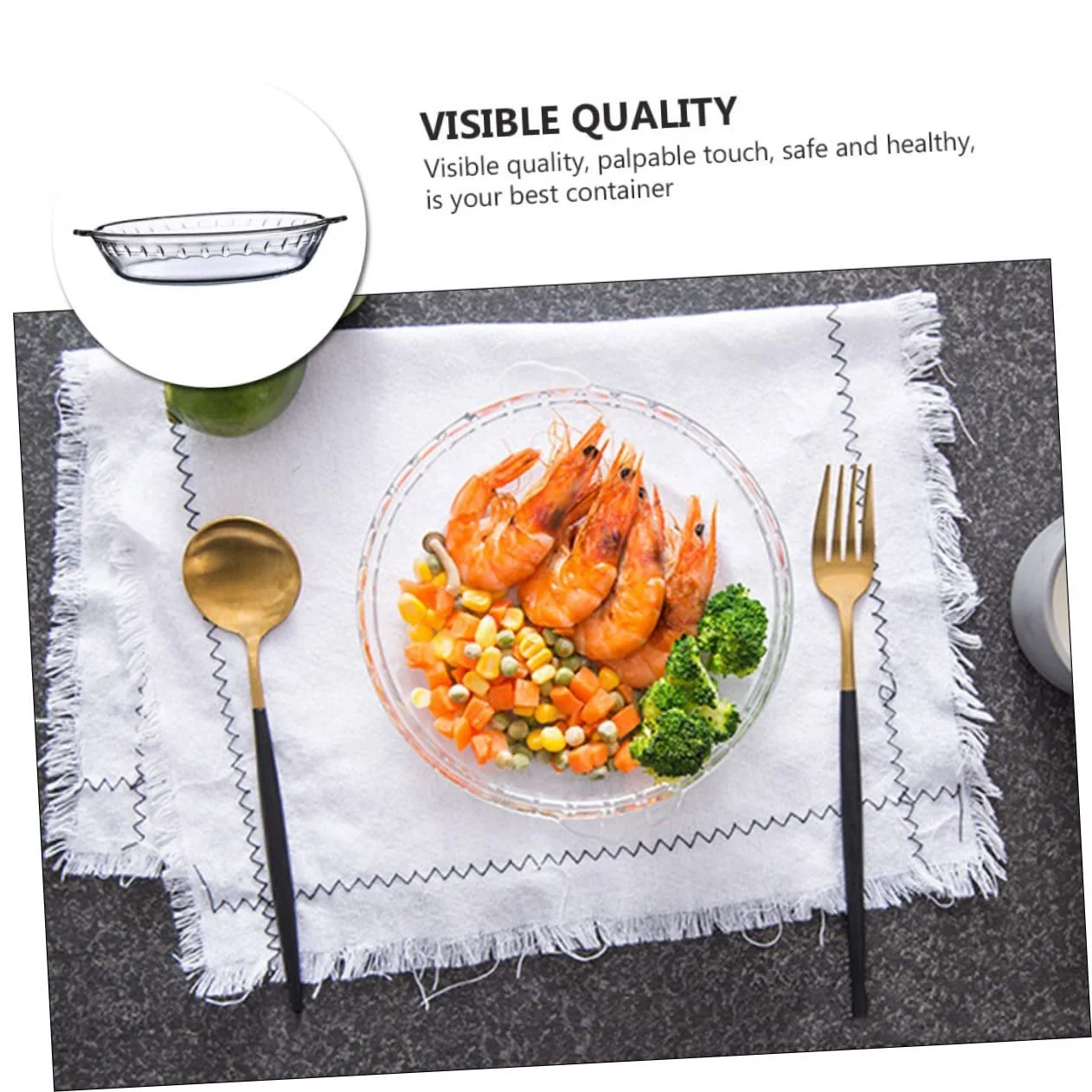 Форма для запекания стеклянная TIDTALEO термостойкая для микроволновой печи прозрачная, фото №8