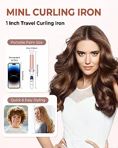 Mini Curling Iron UKLISS 25 мм LCD 120-200°C Rose White synthetic.ua - Фото 1