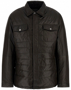 Купить Мужская кожаная куртка GUESS JEANS / Черный / Размер L - Фото 1 Мужская кожаная куртка GUESS JEANS / Черный / Размер L - Фото 1