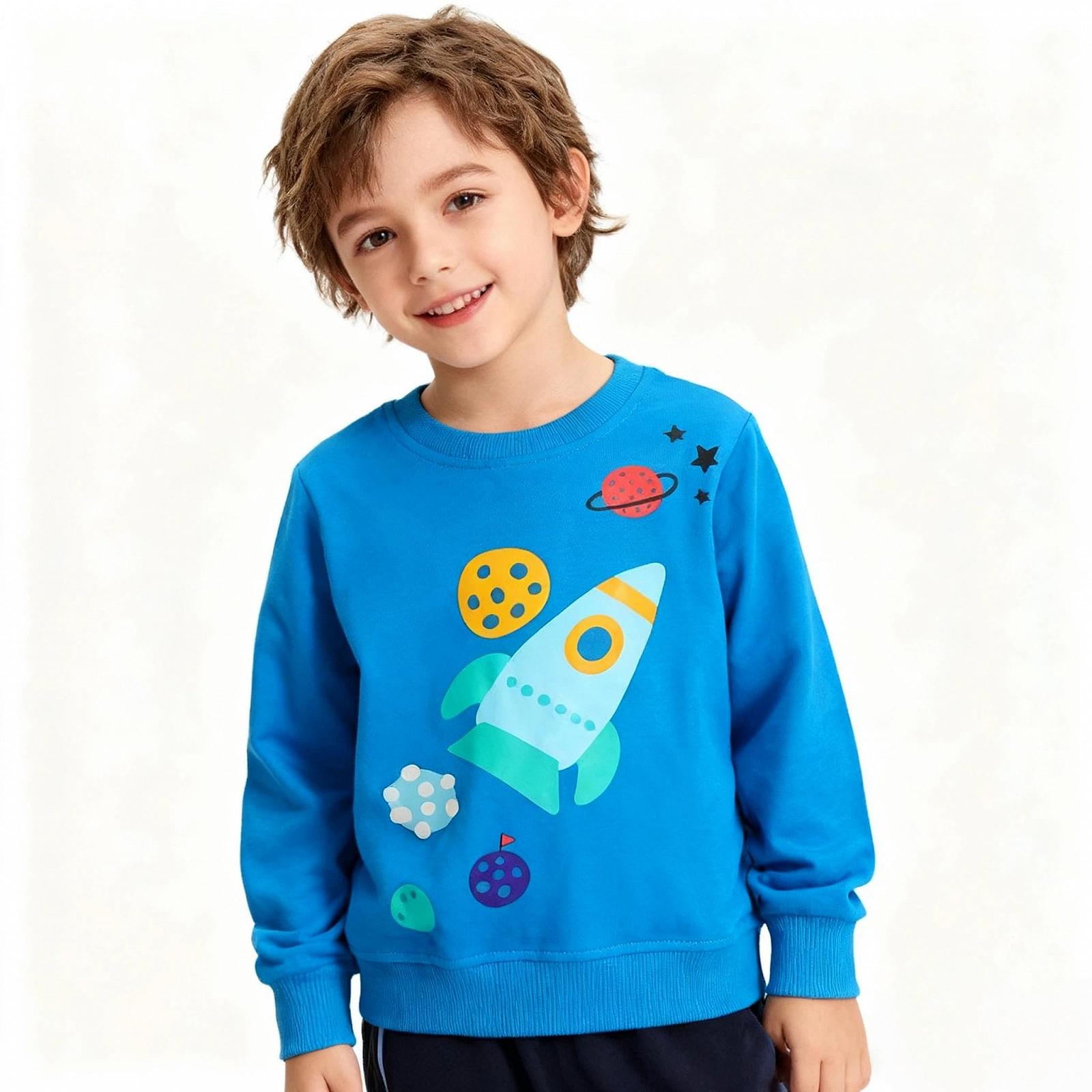 Пуловер Gumyoss Дитячий Бавовняний Светр для Хлопчиків з Динозавром для Хлопчиків, фото №4