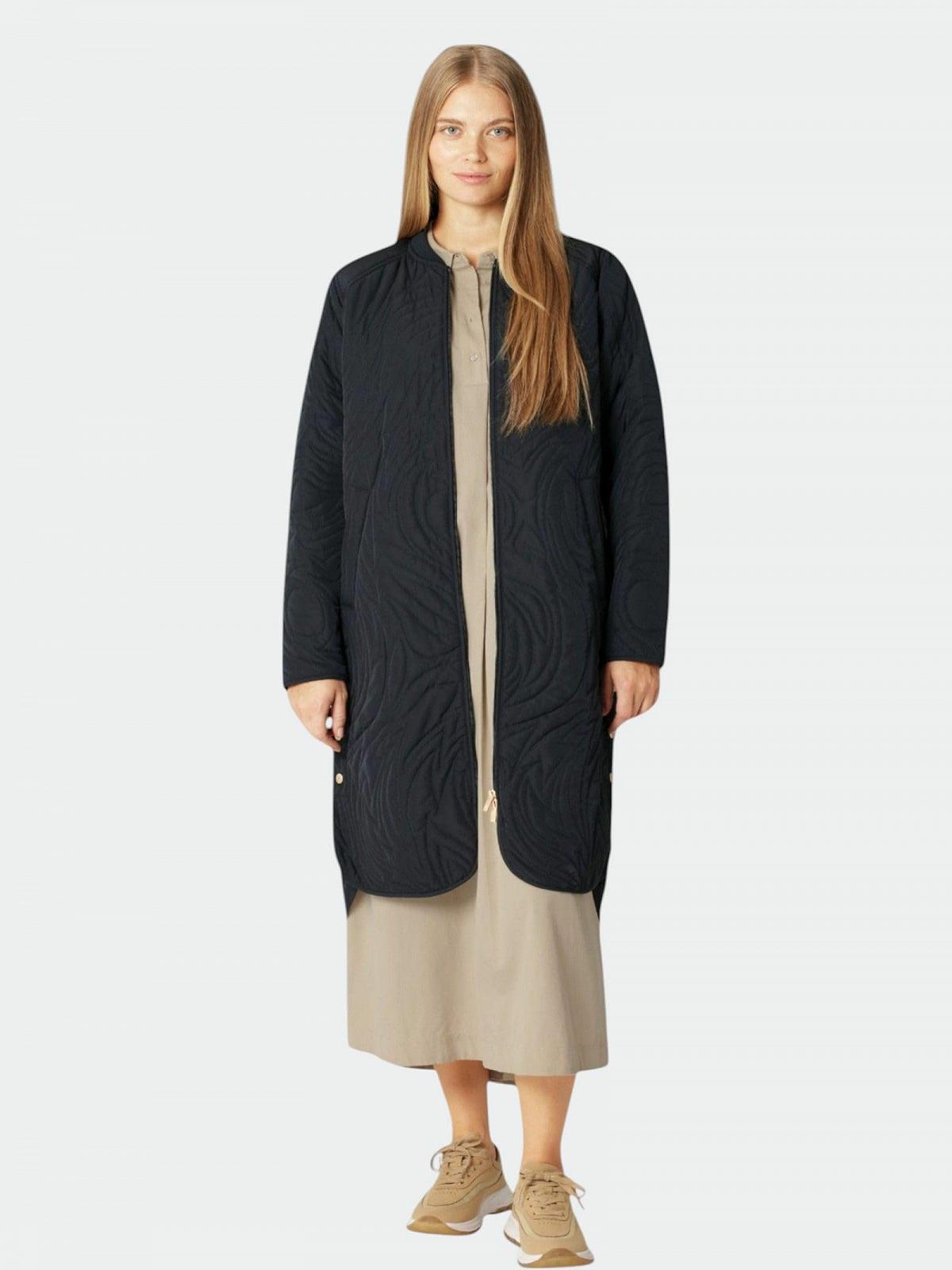 Пальто стьобане Ilse Jacobsen DUNE06 A-силуету з бічними розрізами і двосторонньою блискавкою, фото №4