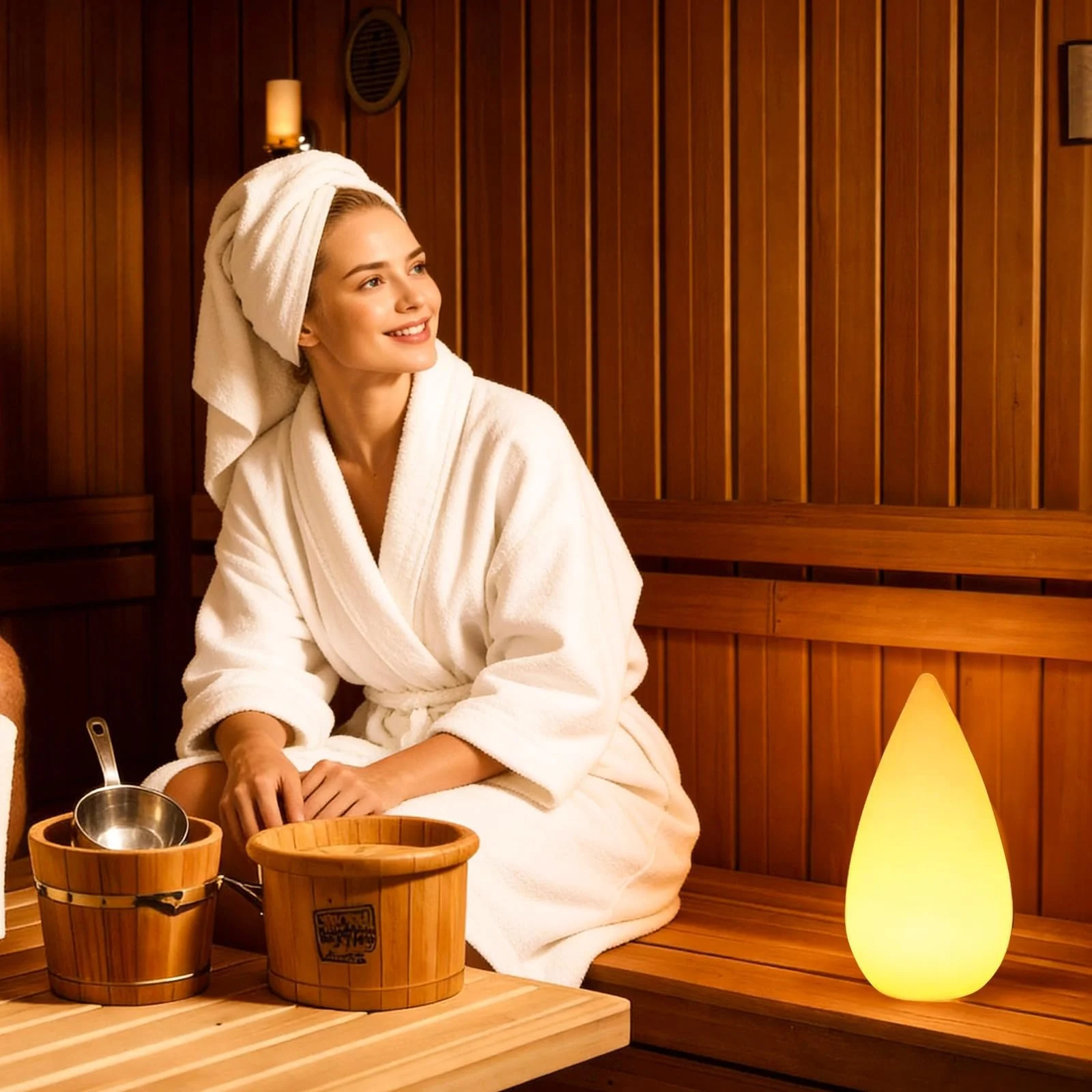 Настільна лампа SCNNC LED Акумуляторна 16 кольорів RGB IP65 USB-C Біла 12 см, фото №1