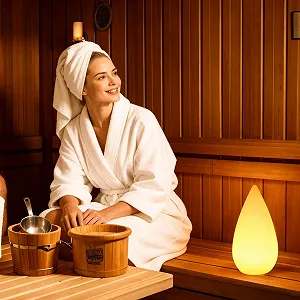 Настільна лампа SCNNC LED Акумуляторна 16 кольорів RGB IP65 USB-C Біла 12 см - Фото 1