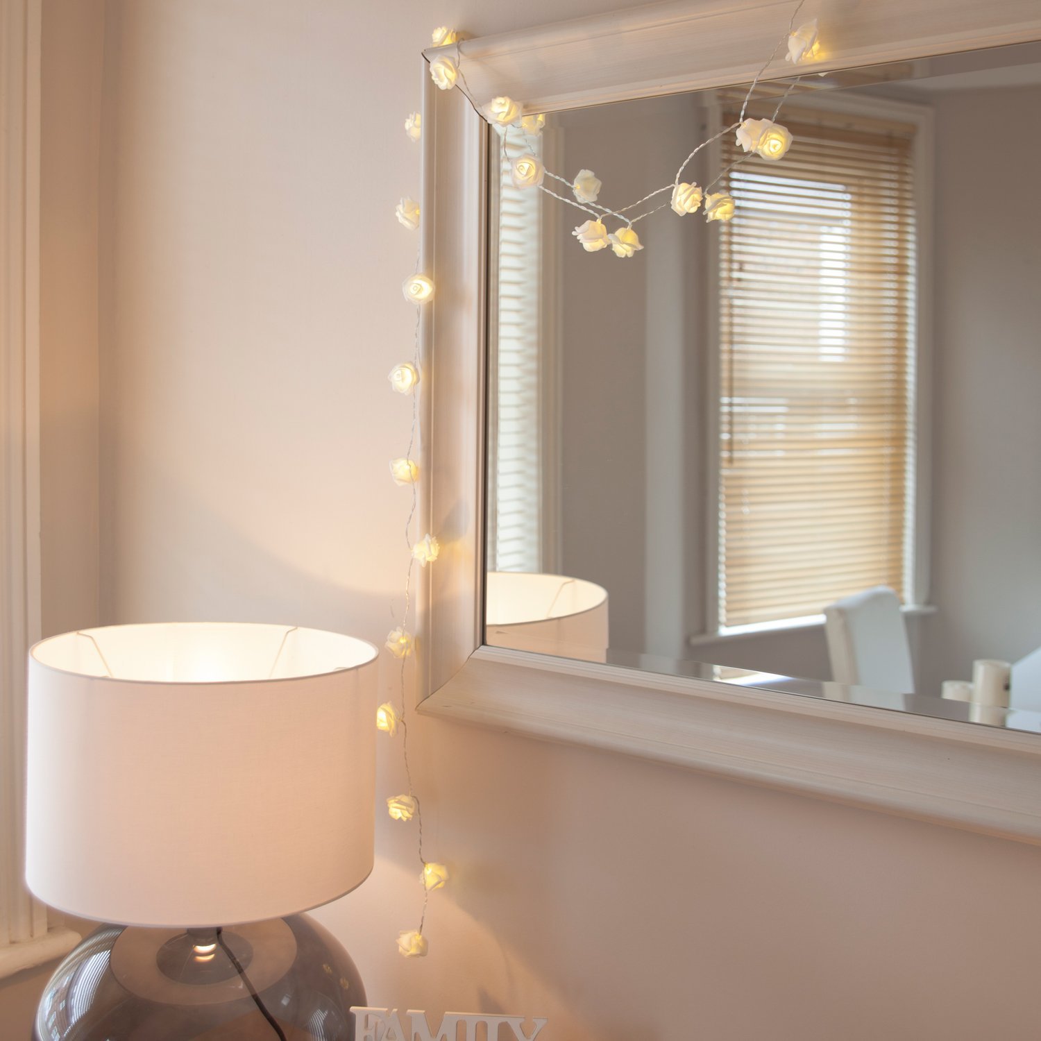 Светодиодная гирлянда Lights4fun Белые розы, 30 LED, белый, фото №3