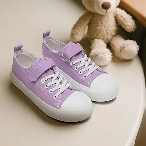 Детские Кеды для Девочек, Холщовые Туфли, Повседневные Легкие Кеды с Регулируемыми Ремешками synthetic.ua - Фото 1