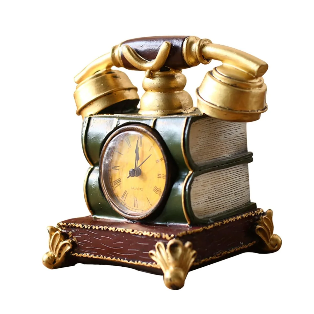 Винтажные настольные часы в виде телефона FUNOMOCYA из смолы, фото №1