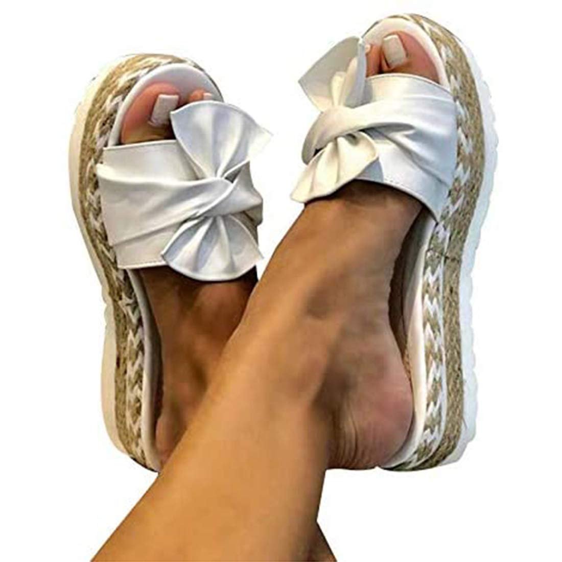 Шлепанцы Женские Летние Платформенные с Бантом, фото №1