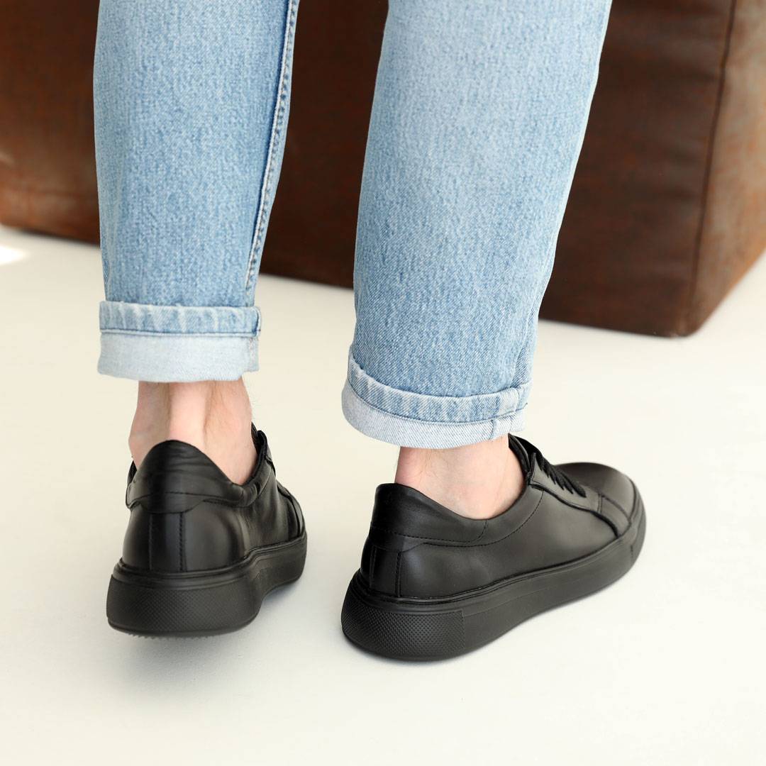 Кеди чоловічі шкіряні 584913 Чорні 42 43 44, фото №6