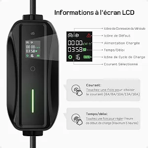 Зарядний пристрій для автомобіля deAccessories deDM2C11BX з дисплеєм / 11 кВт / 7 м / 6-16 A / Black ціна на synthetic.ua - Фото 1 Зарядний пристрій для автомобіля deAccessories deDM2C11BX з дисплеєм / 11 кВт / 7 м / 6-16 A / Black synthetic.ua - Фото 1