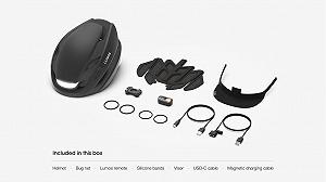 Шолом Lumos Ultra Smart Plus Велосипедний Переднє та заднє світло (LED) Покажчик повороту Стоп-сигнали Bluetooth-з'єднання Дорослий: Чоловіки, Жінки Вугільно-чорний, Розмір: M-L synthetic.ua - Фото 1