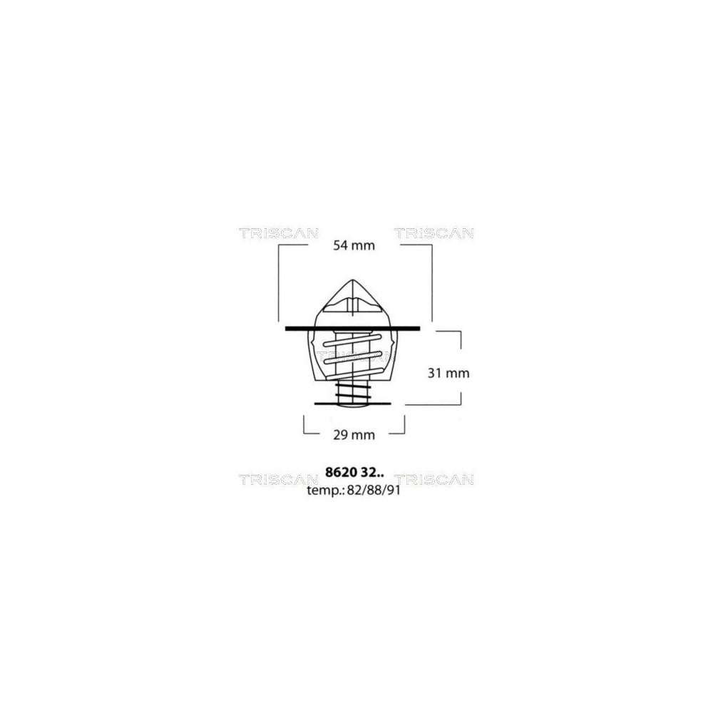 Термостат охлаждающей жидкости TRISCAN 8620 3288 для SAAB VOLVO, фото №1