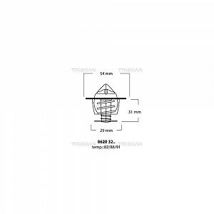 Термостат охлаждающей жидкости TRISCAN 8620 3288 для SAAB VOLVO - Фото 1