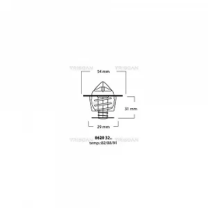 Термостат охлаждающей жидкости TRISCAN 8620 3288 для SAAB VOLVO - Фото 1