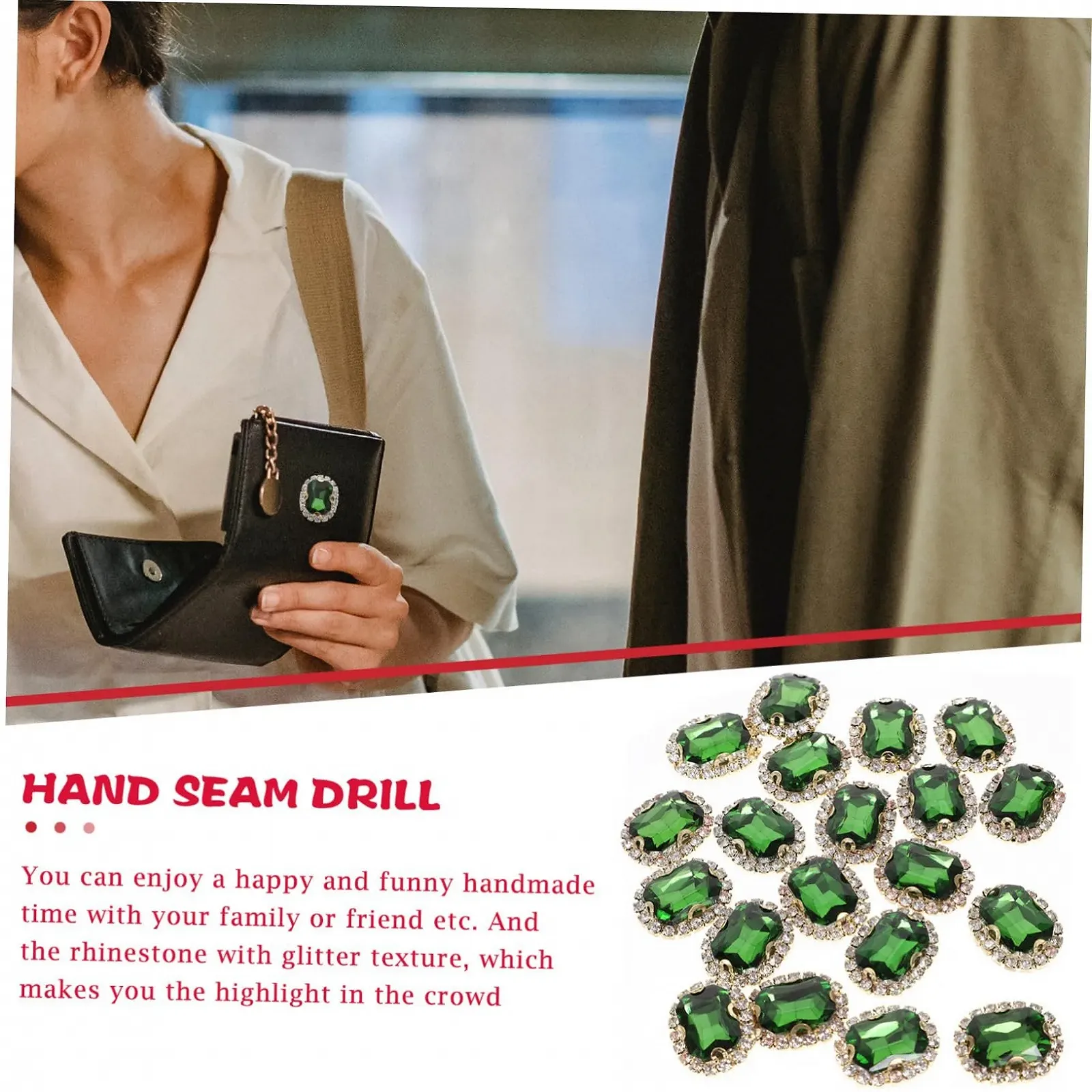 Стрази Пришивні 20 шт., блискучі, для одягу, сумок та аксесуарів, матеріали для творчих проєктів, фото №9