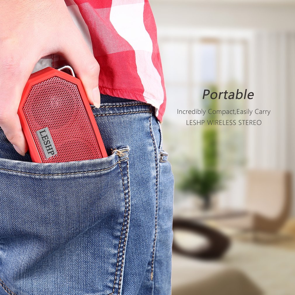 Колонка Bluetooth bestyks Mini Пасивний сабвуфер Водонепроникний Пило захищений Червоний, фото №5