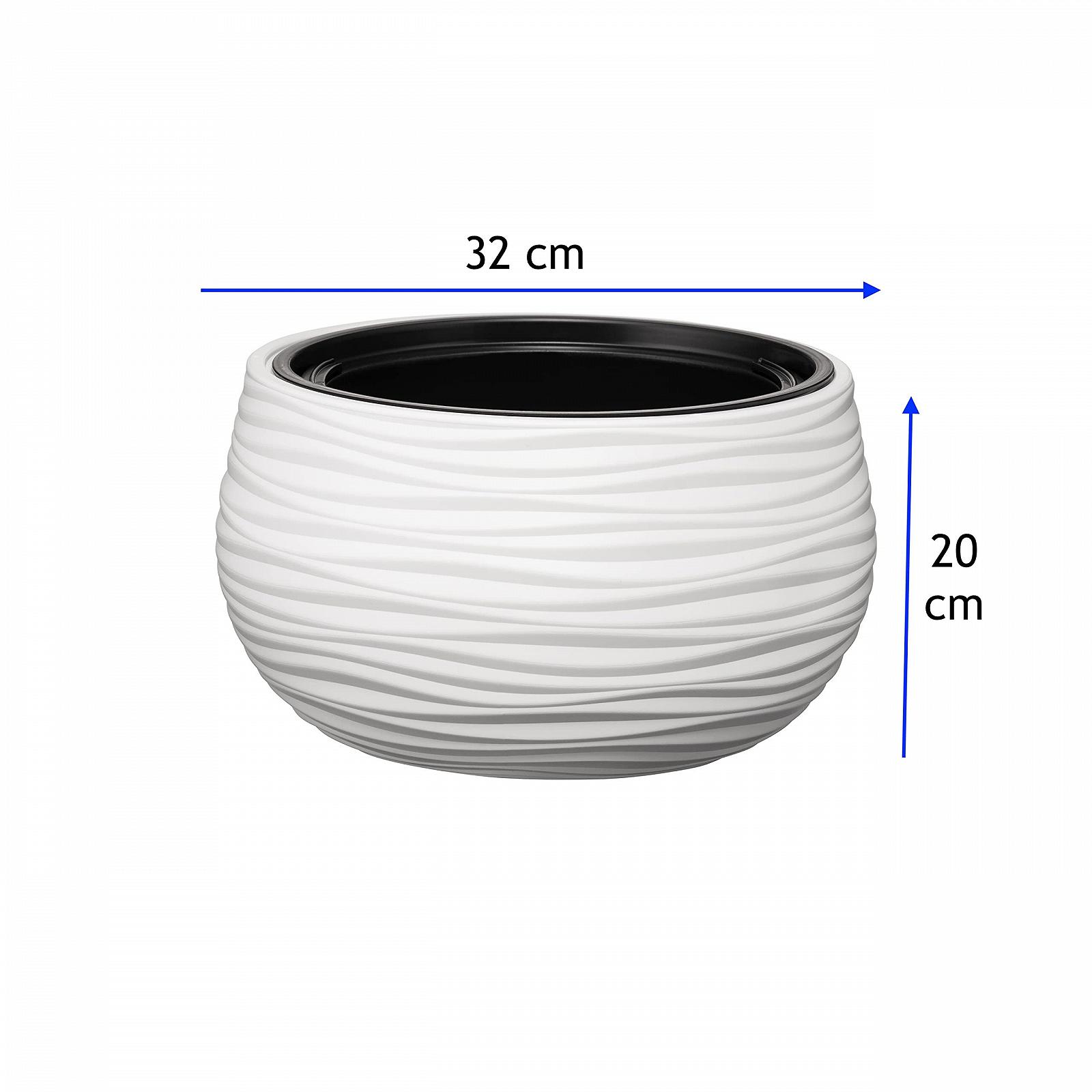 Підвісне кашпо MELTOM 3D Waves з вкладкою та металевим тримачем кругле Біле, фото №5