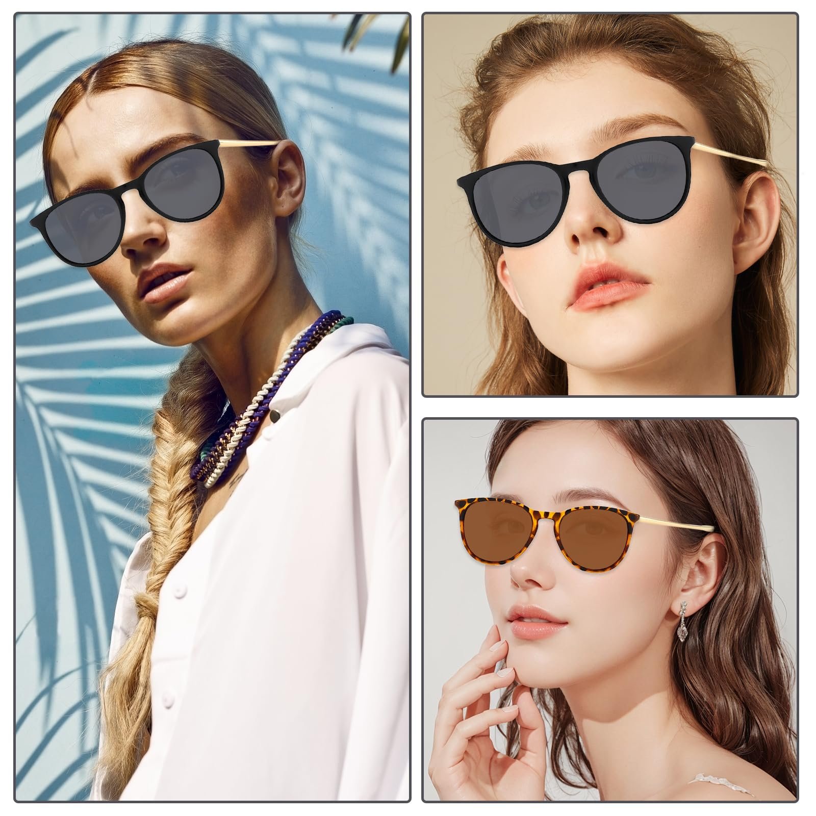 Жіночі сонцезахисні окуляри (2 шт.) Поляризовані Жіночі Ретро Дизайн UV400, фото №5